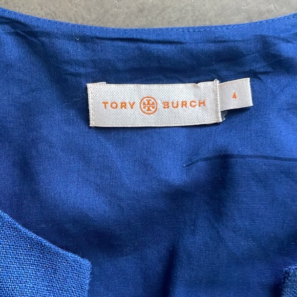 Tory Burch Emily Blue Fringe Trim Jacket Size 4 - Picture 2 of 4